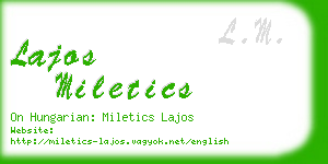 lajos miletics business card